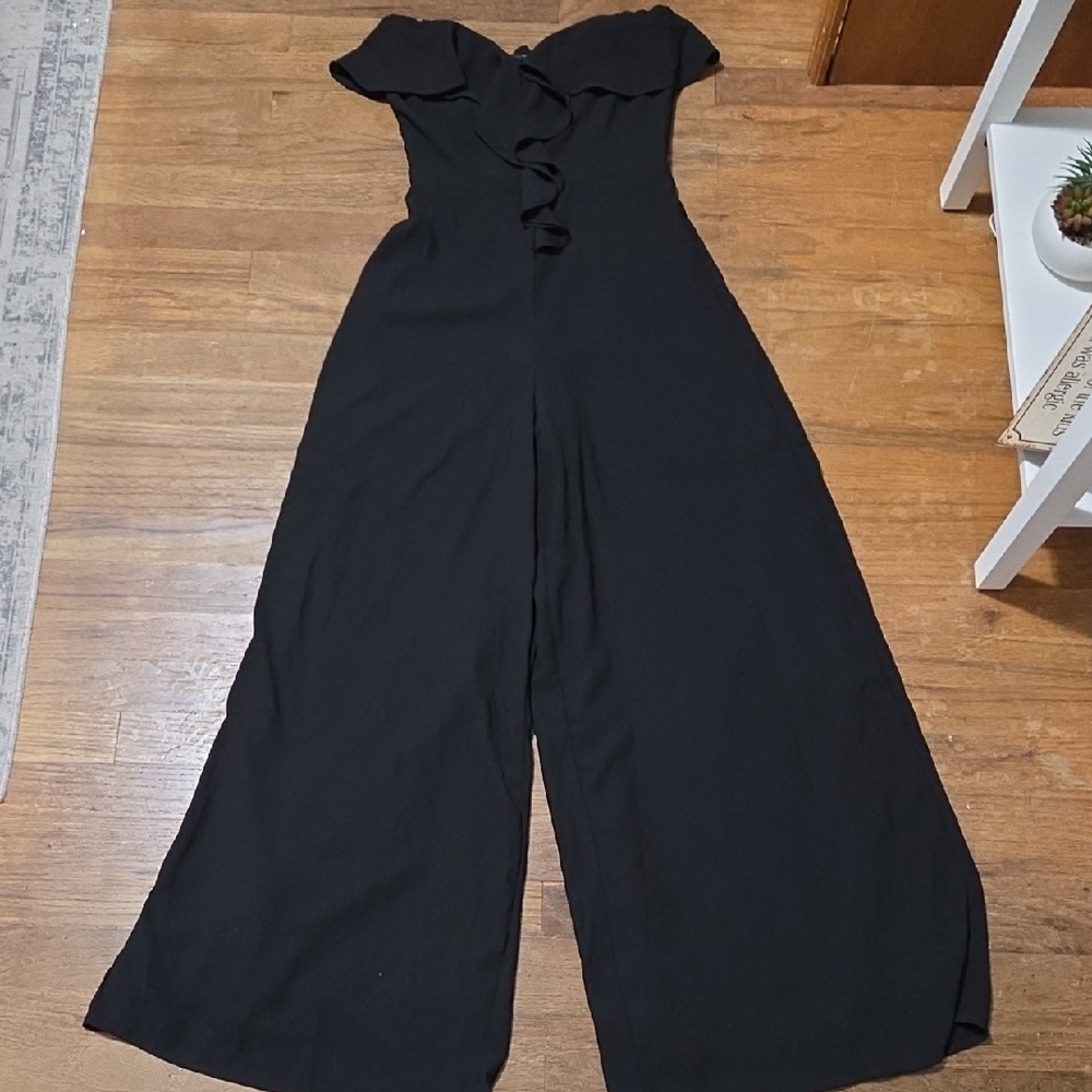 Lulu's Strapless Wideleg Jumpsuit